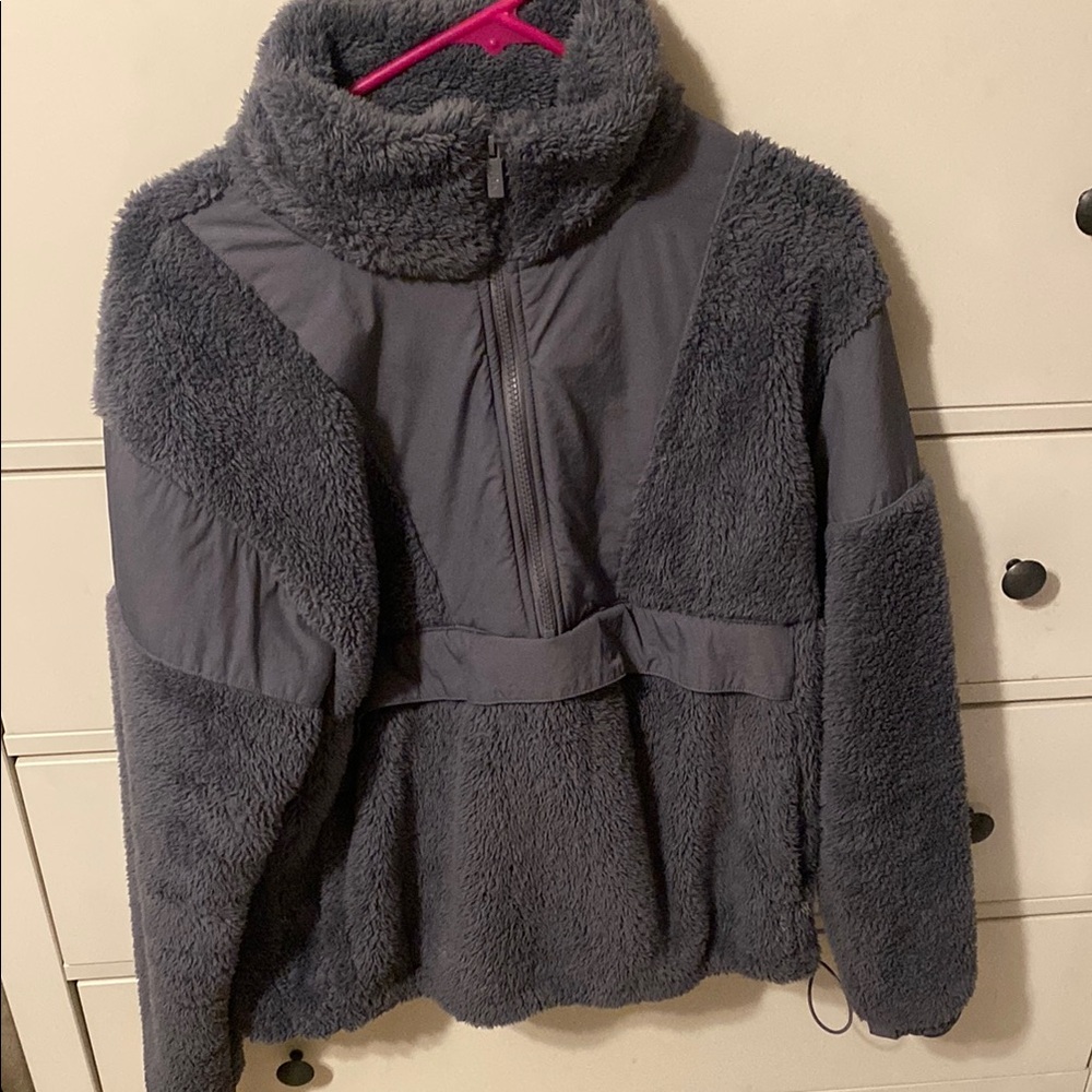 PINK Victoria's Secret Gray Teddy Jacket with High Collar